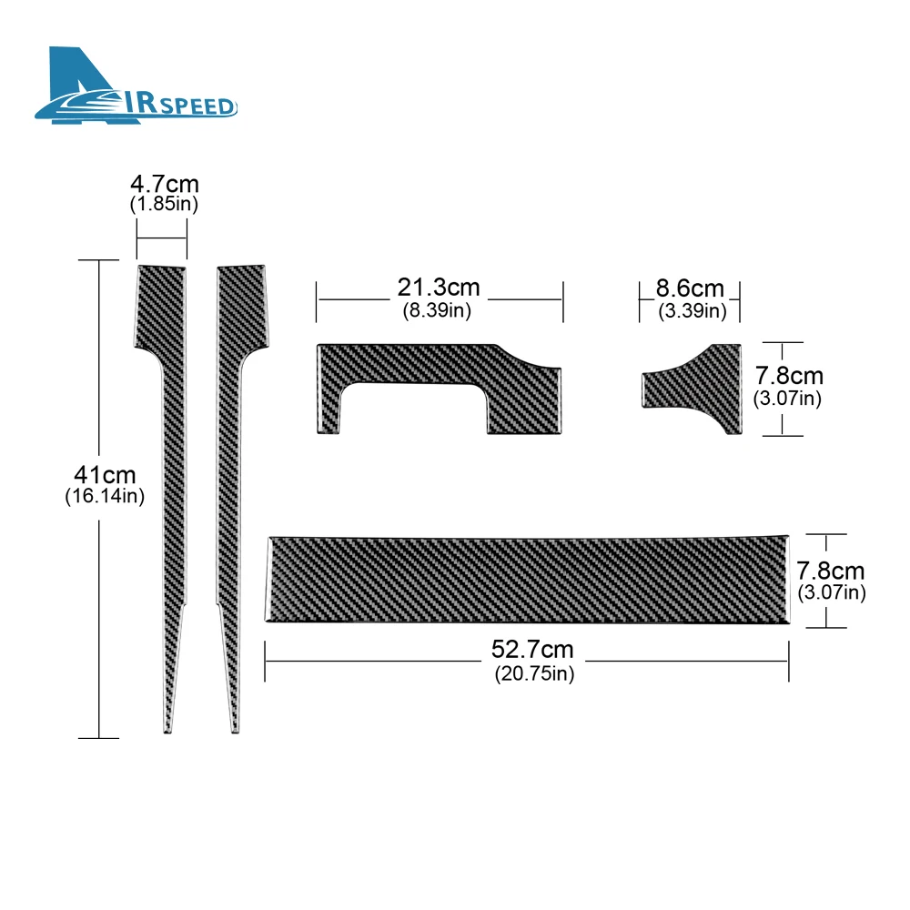 

Car Co-Pilot Storage Box Strip Panel Sticker for Ford Mustang GT 2005 2006 2007 2008 2009 Carbon Fiber Interior Trim Accessories