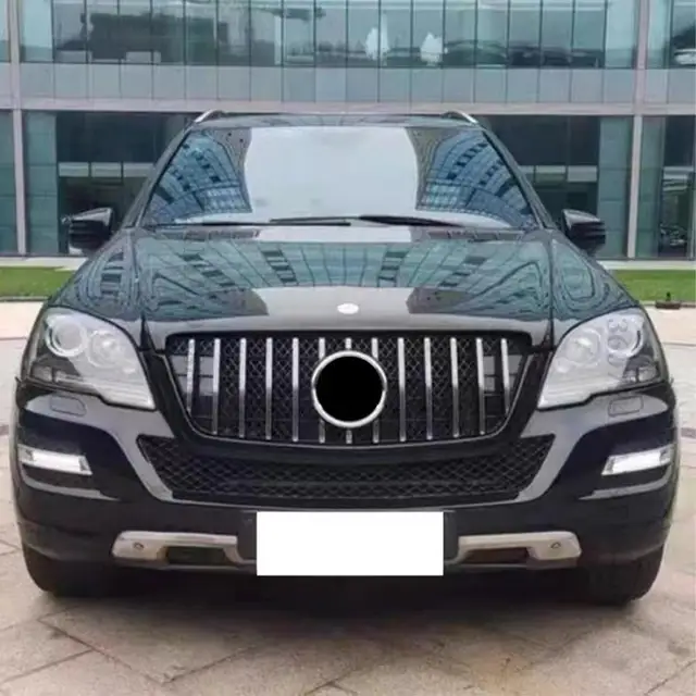 1999-2005y ベンツ ML W163 フロントグリル 純正マーク付 シルバー フロントレース改築グリルアッパーグリルメルセデスベンツW163 mlクラス1998 1999 2000 2001 2002 2003  2004ダイヤモンド - AliExpress