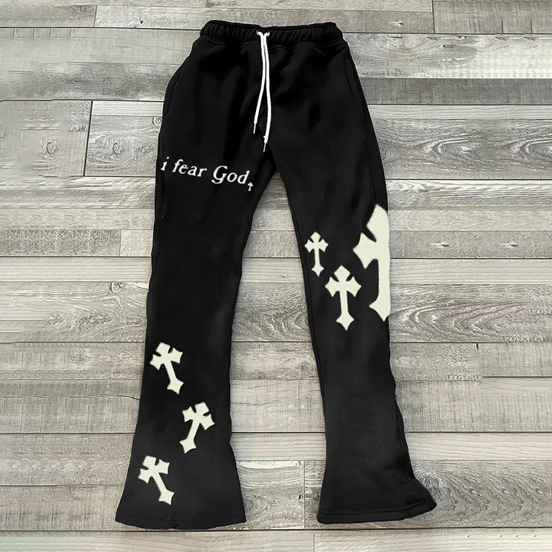 Y2K Flared Pants For Women 3D Printing Casual Fashion Spring Autumn High Waist Long Trousers Vintage Streetwear