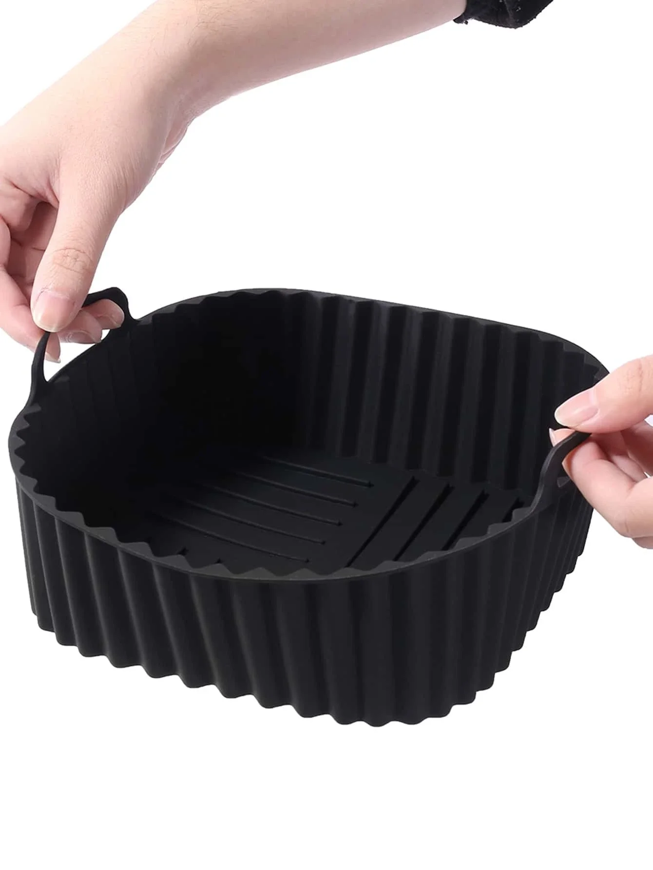Air Fryer Silicone Pot Thick Reusable Square Liners Replacement of Parchment Liner Paper Basket Air Fryer Liners Air Fryer Accessories Air Fryer Silicone Tray