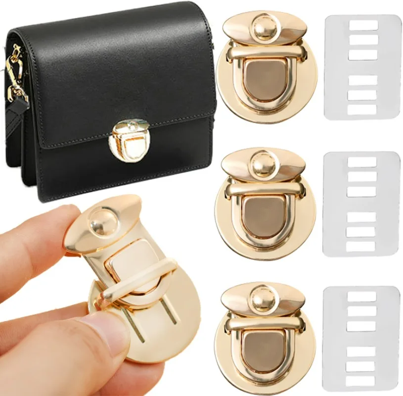 

DIY Craft Bag Accessories Metal Locks Covered Button Catch Buckles Handbags Shoulder Wrap Purse Totes Closures Snap Clasps Women