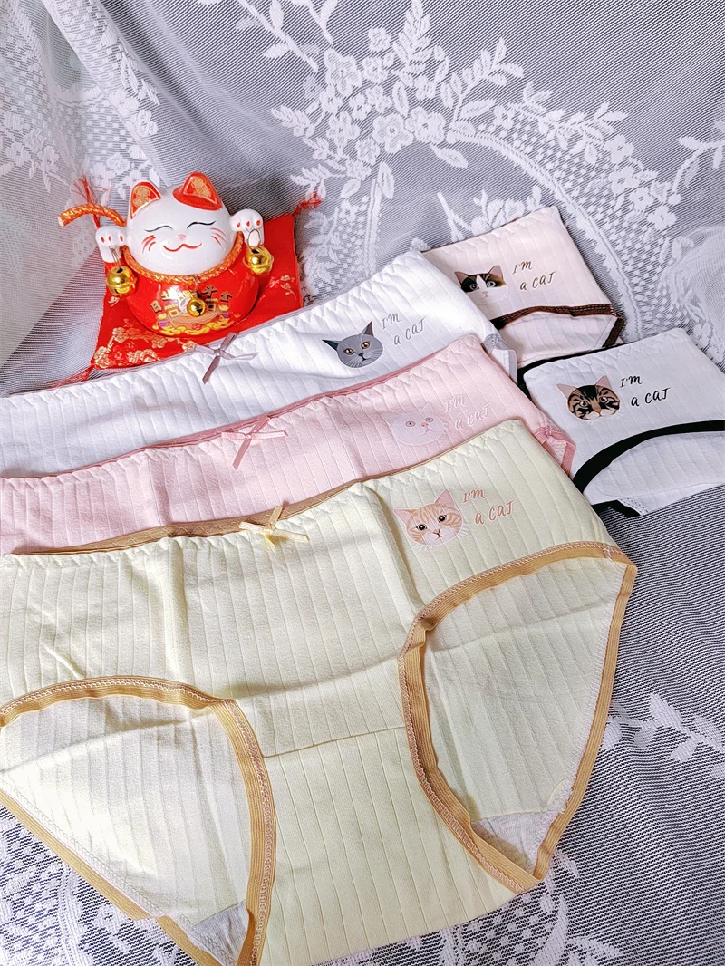 

Clearance Girls Underwear Cotton Underwear Breathable Briefs Kitten Print Seamless Girls Underwear