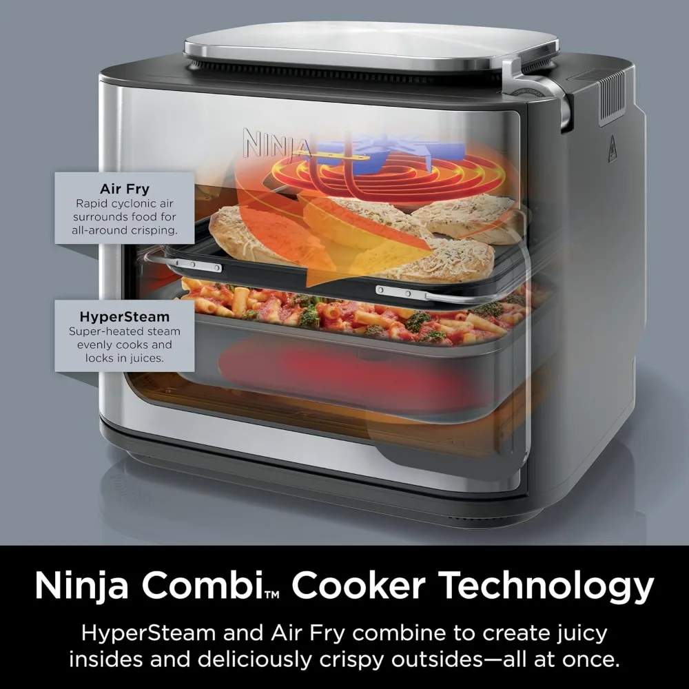 All-in-One Multicooker, Oven, & Air Fryer, Complete Meals in 15 Mins, 14-in-1 Functions, Combi Cooker + Air Fry, Bake, Roast