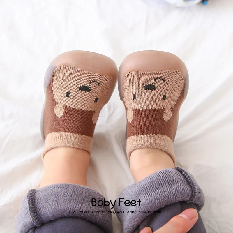 Children Anti-slip Shoes Newborn Baby Girl Cotton Non-slip Floor Socks Baby Boy Rubber Sole Cartoon Indoor Socks Shoes 3