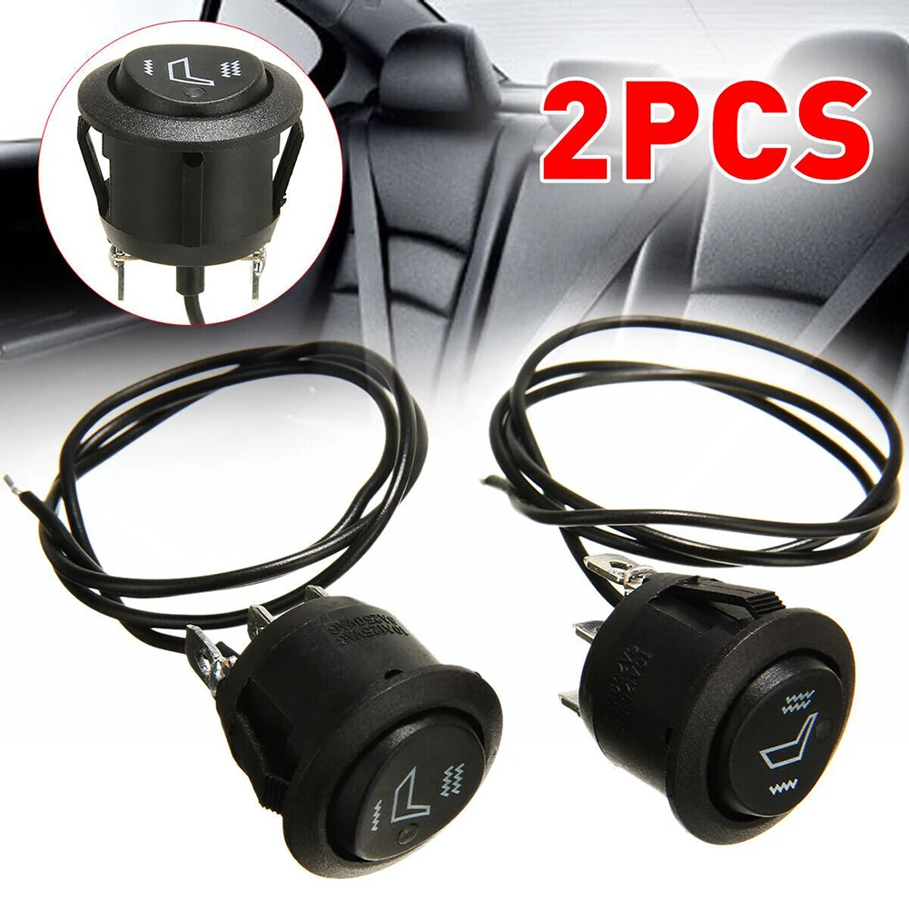 

2Pcs Car Seats Heater Switch 3Pin Round Heated Rocker Hi/Low Off Control 12V For Cars SUV Truck RV Boats Motorcycles