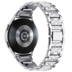 Elegant Diamond Design Watch Bracelet Strap, Multiple Sizes Available - 22mm (Silver)