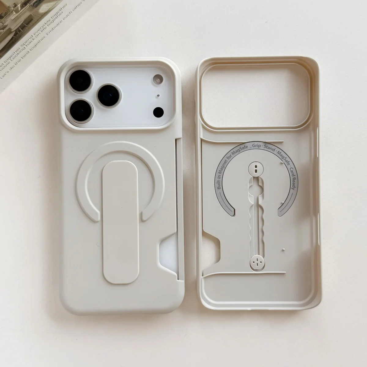 Luxury Magnetic Wallet Stand with Matte Frameless Design