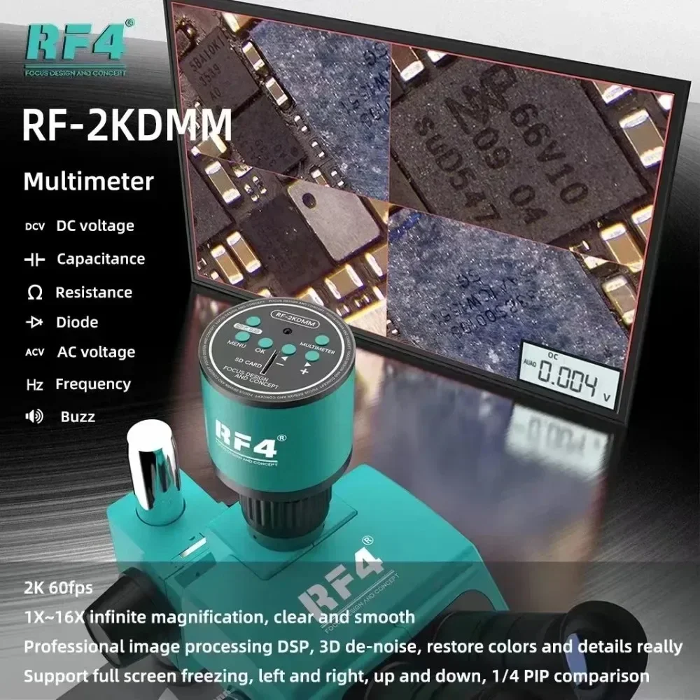 RF4 RF-2KDMM 2K 비디오 현미경 카메라 HDMI 1080P 60FPS CCD CMOS 산업용 디지털 카메라 (납땜 수리 이미지 수집용)