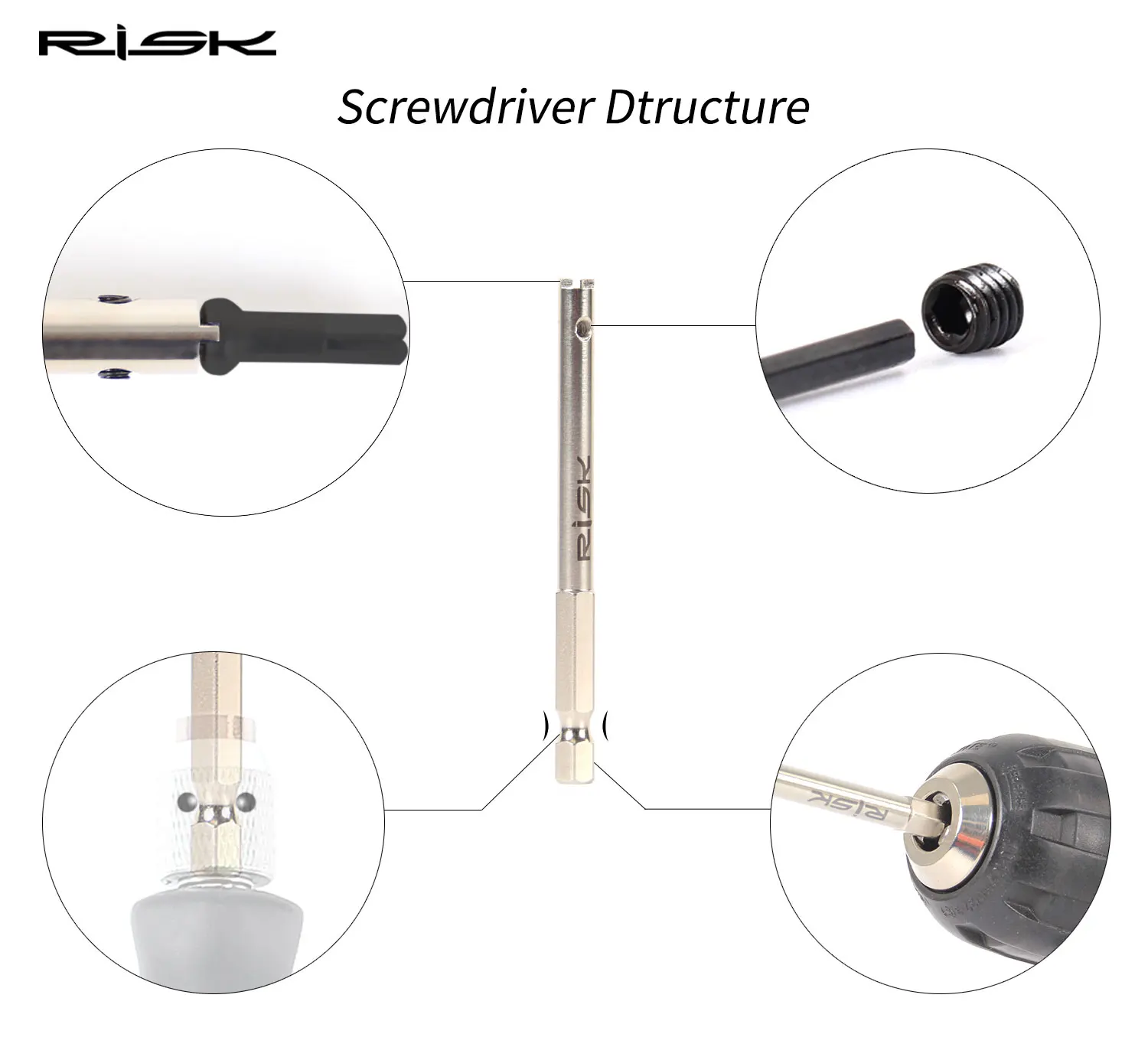 Description Picture 4 of itemRISK Bicycle Rim Spoke Screwdriver Tool Bike Spoke Cap Mounting Driver Removal Insertion Tools Cycling Repair Tool RL236