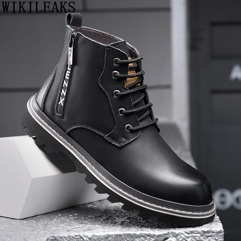 

Ankle Boots 2024 Black Boots for Men Male Leather Casual Shoes Man Outdoor Shoes Man Winter Boots Men кроссовки зимние мужские