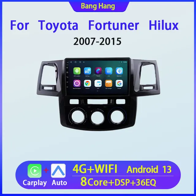 Android Car Radio for Toyota Fortuner Hilux 2007-2015 Multimedia Video Player Navigation GPS 4G Stereo Carplay Auto Screen 2din