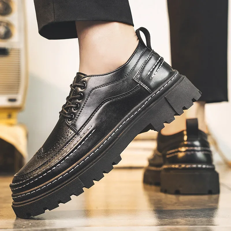 Male Leather Shoes Office Formal British Style Wedding Casual for Men leather shoes