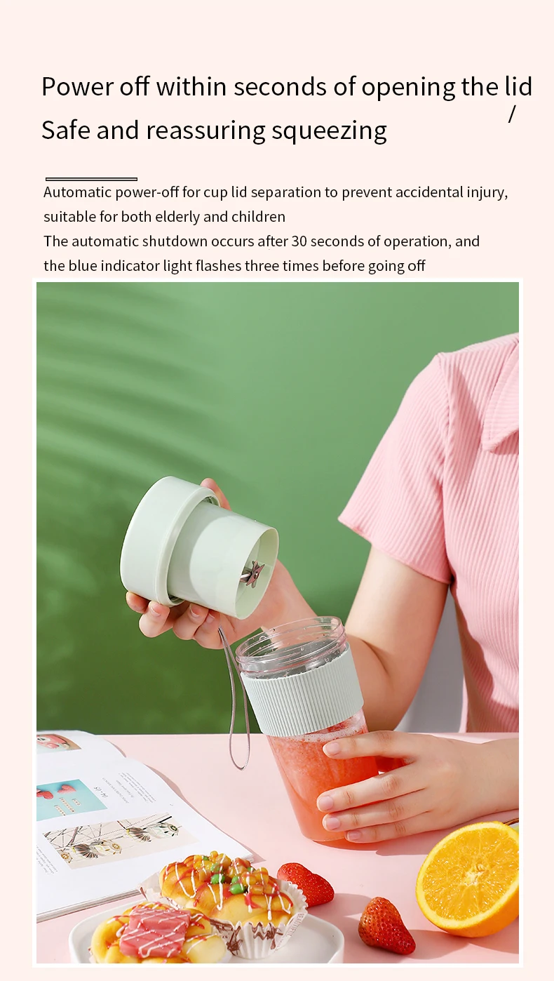 Description Picture 4 of itemNew Compact, Lightweight, and Convenient K5 Wireless Juice Cup - Rechargeable Mini Juicer - Portable Multifunctional Blender for