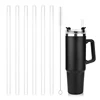 6Pcs Replacement Straws With Brush Compatible For Stanley 40oz Tumbler Plastic Clear Reusable Travel Tumbler Ice Cup Straw Kits 4
