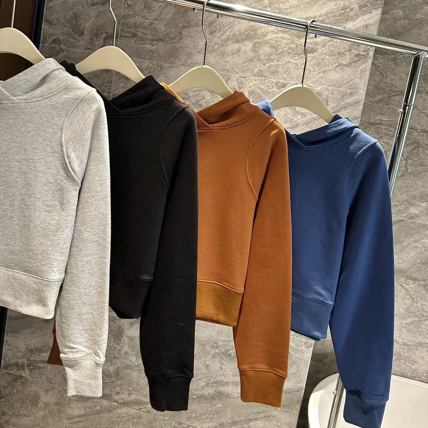 Lemon Women's Loungeful Hoodie Short Long-sleeved Hoodie Female Fitness Yoga Pure Cotton Wool Ring Loose Casual Pullover