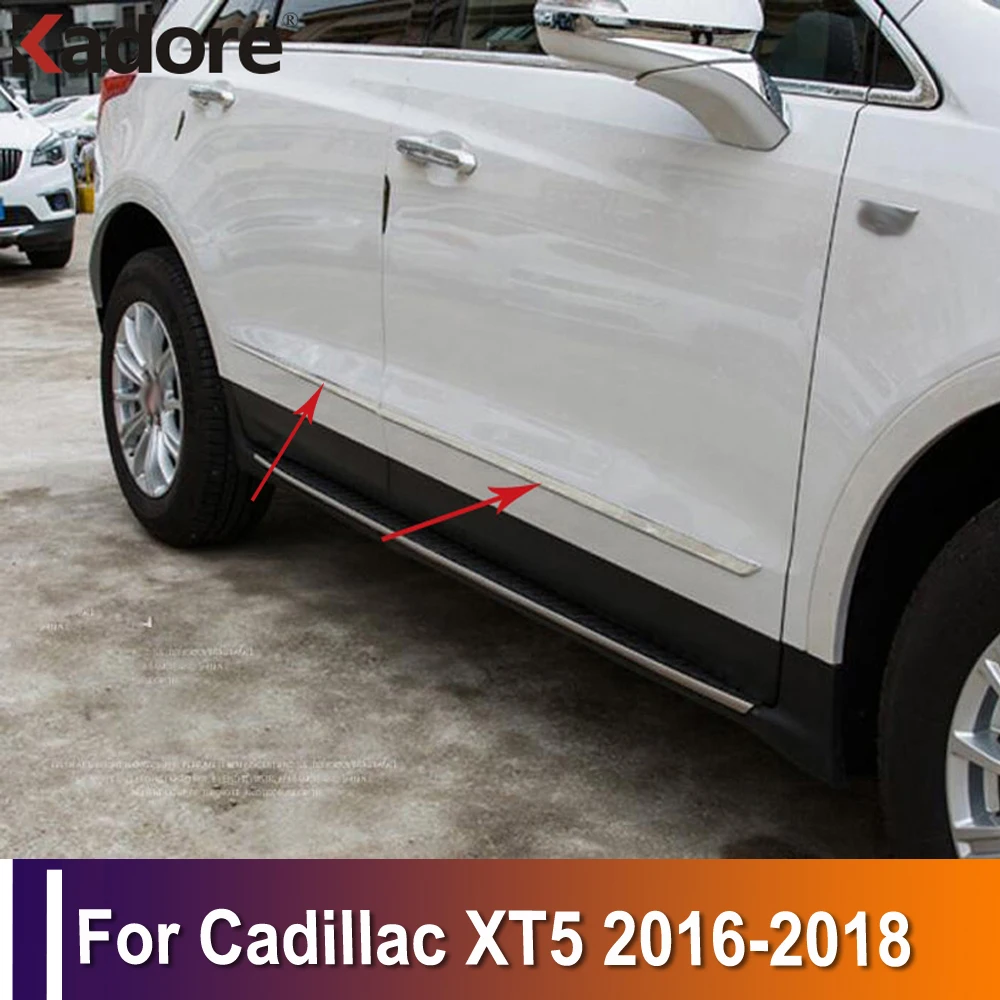 

For Cadillac XT5 2016 2017 2018 ABS Chrome Side Door Body Molding Line Cover Trim Protector Decoration Exterior Accessories