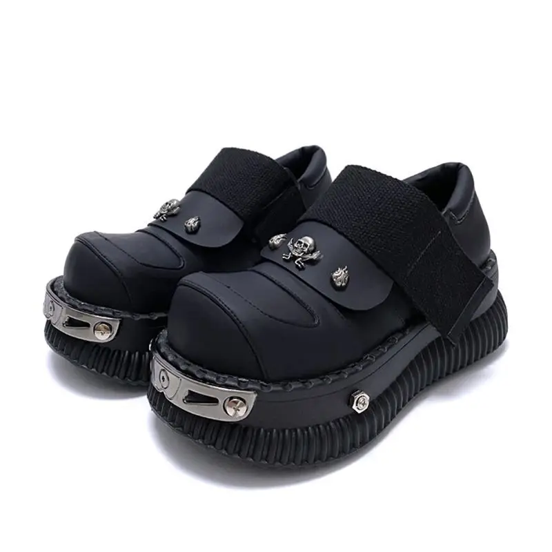 

2024 New Women Niche Design Platform Metal Punk Y2g Hot Girl Asian Culture Height Increasing Harajuku Big Head Shoes 8cm
