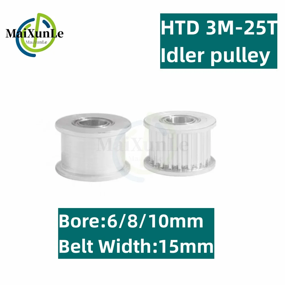 

3D Printer Accessory Bearing HTD 3M 25 Teeth SynchronousTiming Wheel Idler Gear Pitch 3mm Aperture 6/8/10mm Bandwidth 15mm