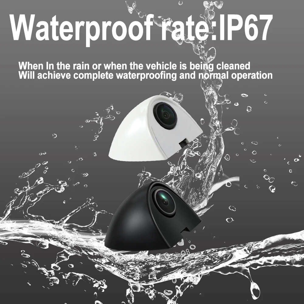 Carsanbo HD Side View Car Camera One Pair Night Vision Waterproof 80 Degree 3M Sticker Mount Rear Mirror Blind Spot for Vehicles