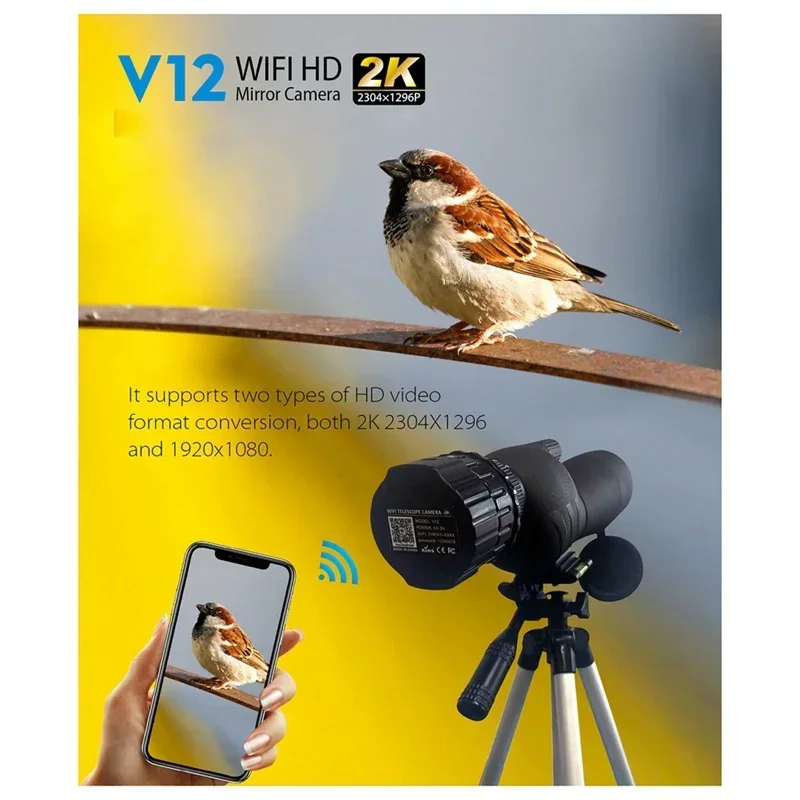 2K 4MP Mirror Camera Wifi Electronic Optical Eyepiece Telescope for Astrophotography, Planetary ,Bird Watching Spport 2 Phones 4