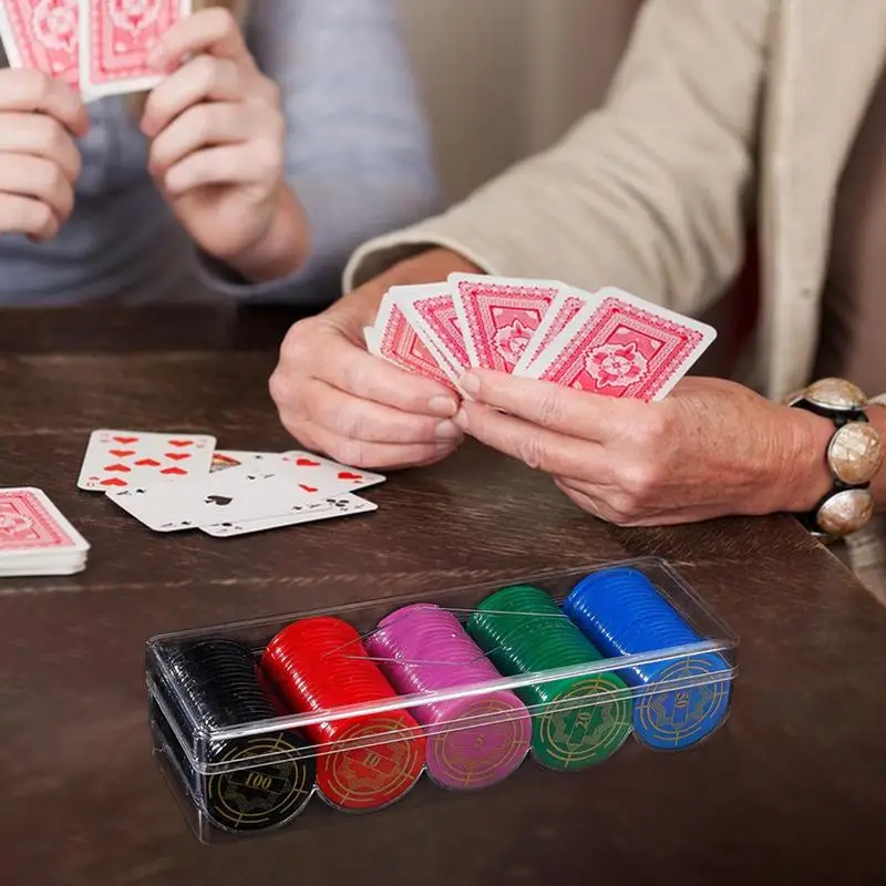 Professional Acrylic Poker Chip Stand Playing Cards Chip Tray 5 Grids Poker Display Clear Acrylic Trays poker chips 100Chips