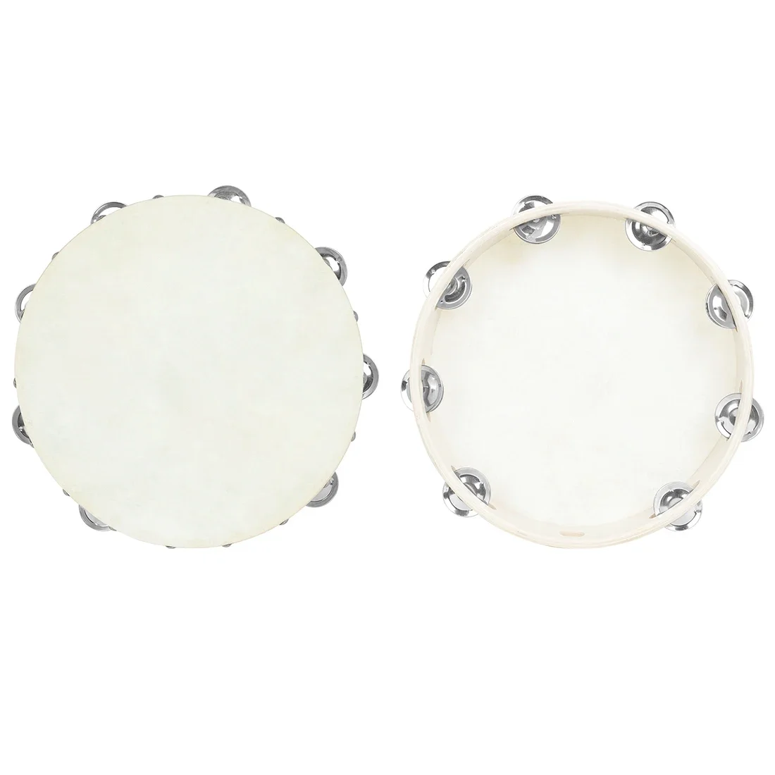 8/10inch Tambourine Orff Sheepskin Drum Wood Tambour Panderos Bell Jingles Percussion Musical Instruments Timbrel Christmas Gift