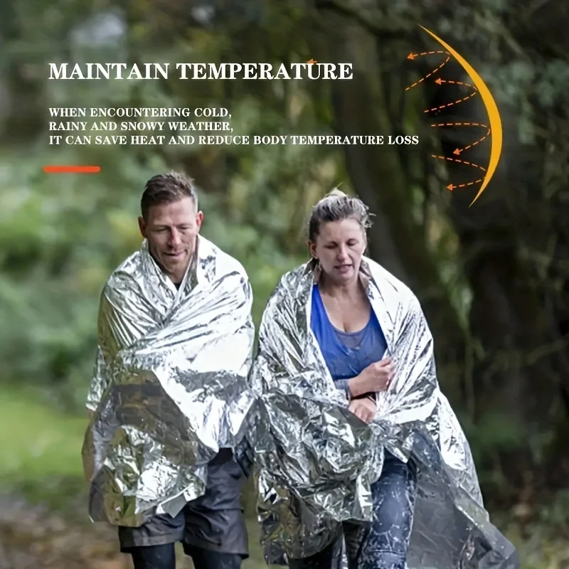 Outdoor Waterproof Emergency Bag Insulation Disaster SOS First Aid Life Saving Blanket Insulation Blanket Hiking 210*130CM