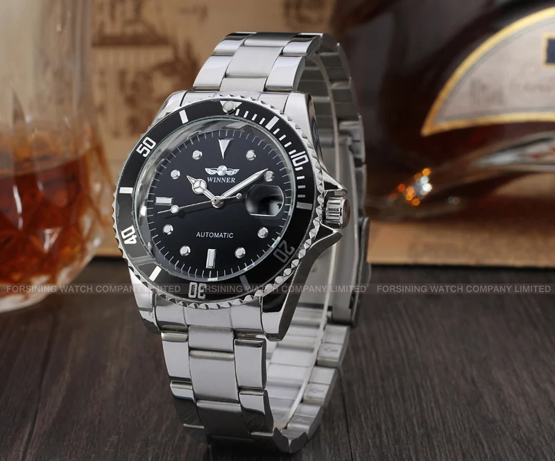 Winner Automatische Mechanische Herrenuhr Top-Marke Luxus Drehbare Lünette Timer Leuchtend Zifferblatt Datum Kalender Klassische Herren-Armbanduhr – Detail 2