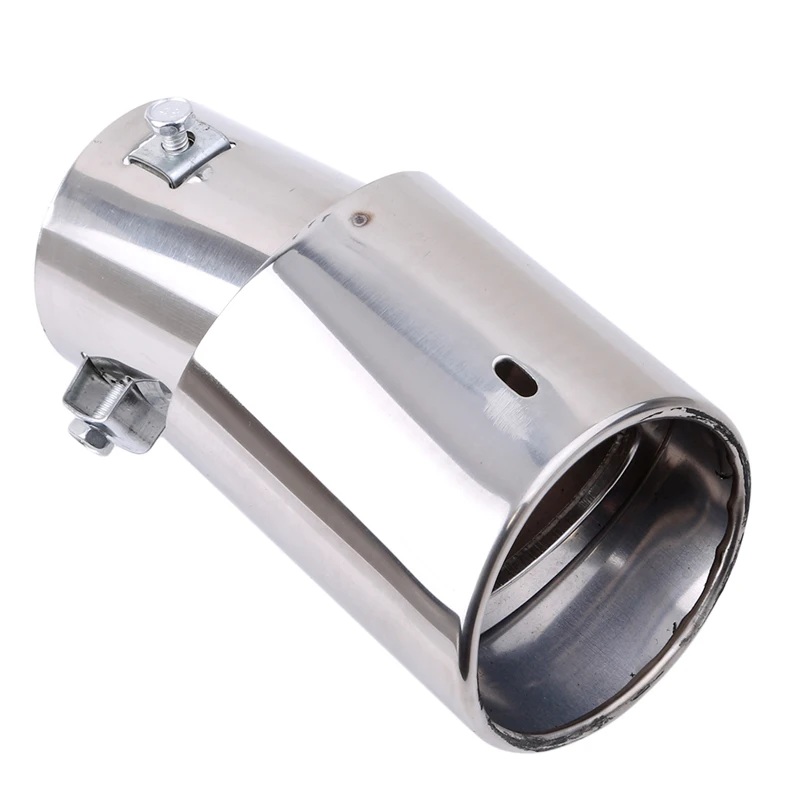 Universal Car Rear Round Exhaust Pipe Tail Muffler Tip Chrome Stainless Steel Automobile Muffler Tip Replacement Car Accessories exhaust pipe round pipe fitting stainless steel pipe