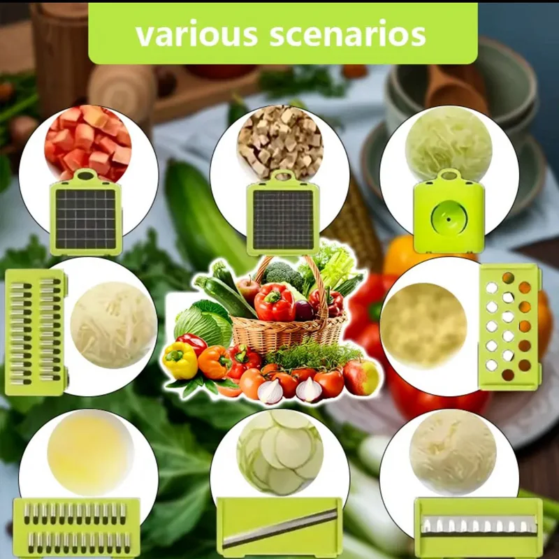 Multifunctional Vegetable Slicer & Chopper, Mandoline Grater for Cutting, Slicing, Shredding & Dicing Food 3