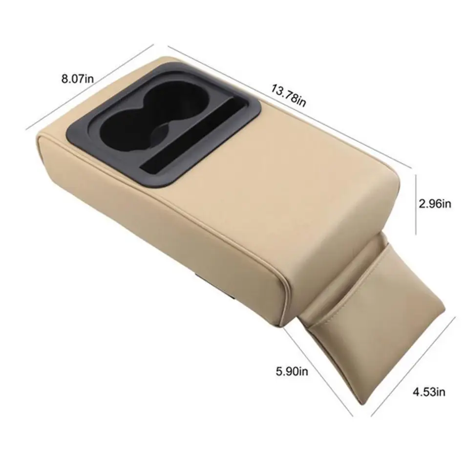 Cuscino per braccioli per auto con portabicchieri, scatola di stoccaggio del bracciolo di auto - Accendendo braccio pad riposo per il supporto del polso,Coperchio console centrale automobilistico per