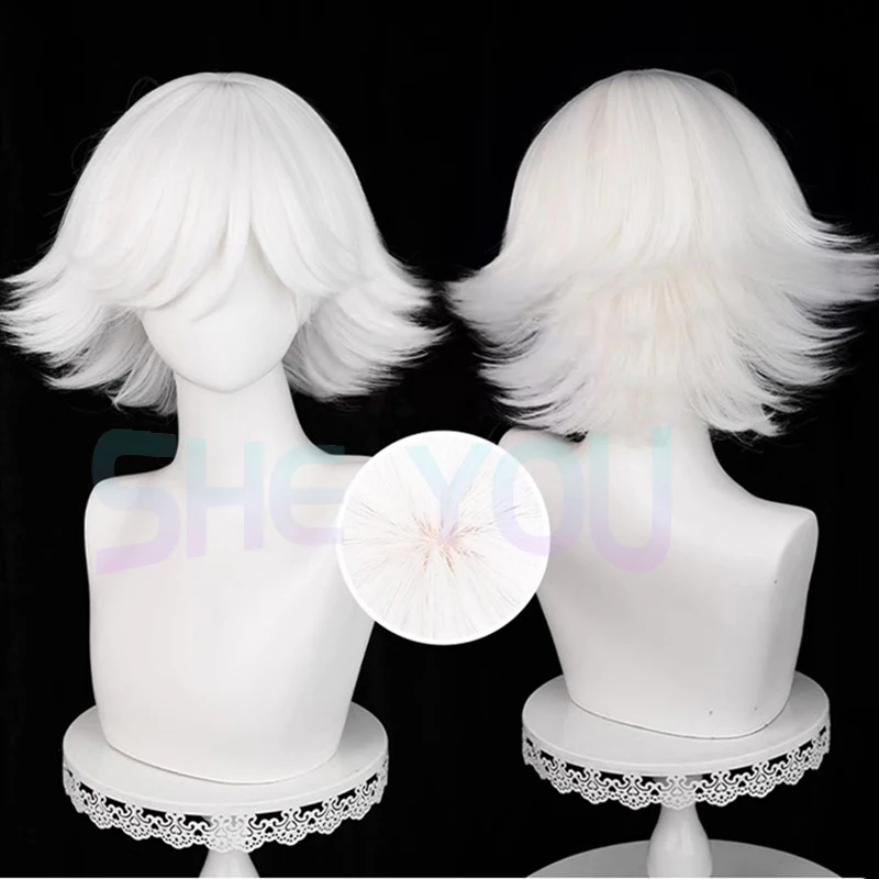 

33cm Short Mi Zu Ki Cosplay Wig Pure White Wig Cosplay Anime Cosplay Wigs Heat Resistant Synthetic Wigs Hair