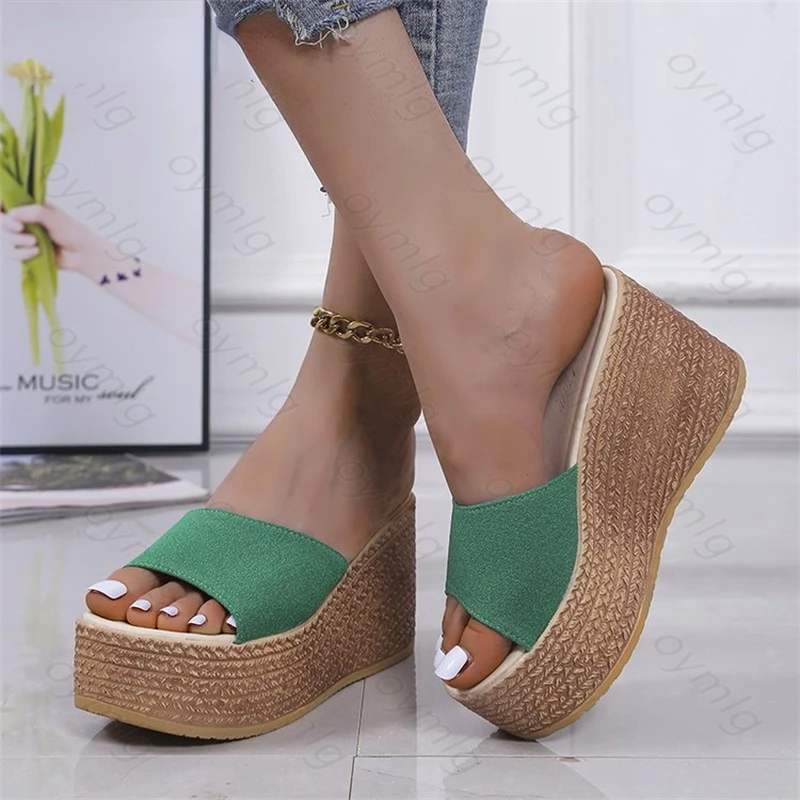 

2022 Fashion Vrouwen Schoenen Bloem Vrouwen Sandalen Auto Lijn Antislip Vakantie Beach Seaside Helling Hak Comfortabele sandalen