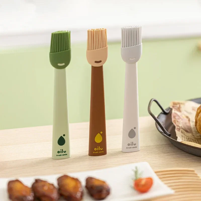 Household Kitchen Brush Barbecue Oil Brush Round Handle Bristle Brushes Flat Pastry Baking Kitchen Cooking Grill