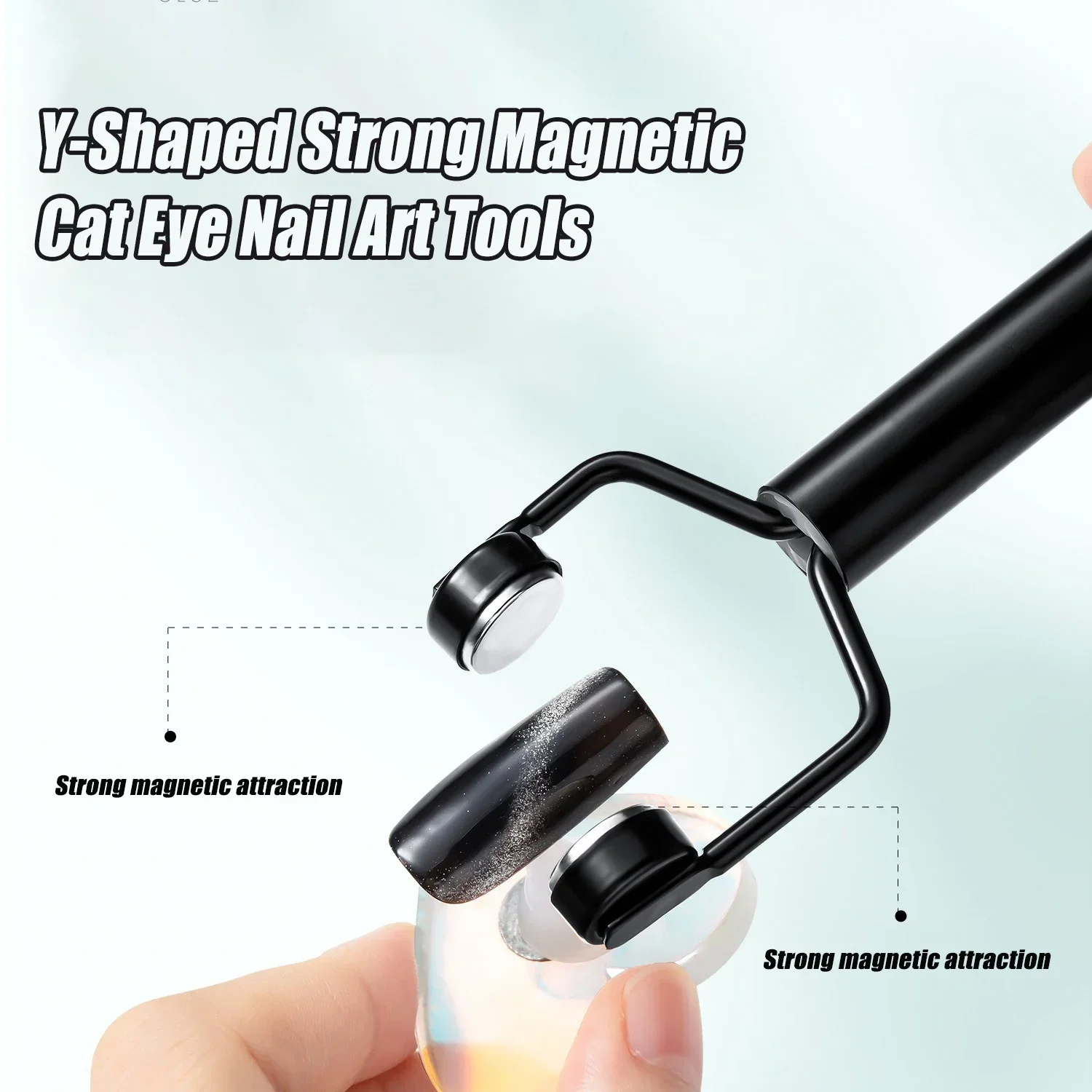 Magnetic Nail Art Tools Cat Eye Nail Tool Magnetic Nail Tools Magnetic Nail Pen Nail Care Tools Y-Shaped Strong Magnetic Cat Eye Nail Art Tools Double Head Nail UV Gel Polish Magnetic Attraction Effect Manicure Magnet Stick