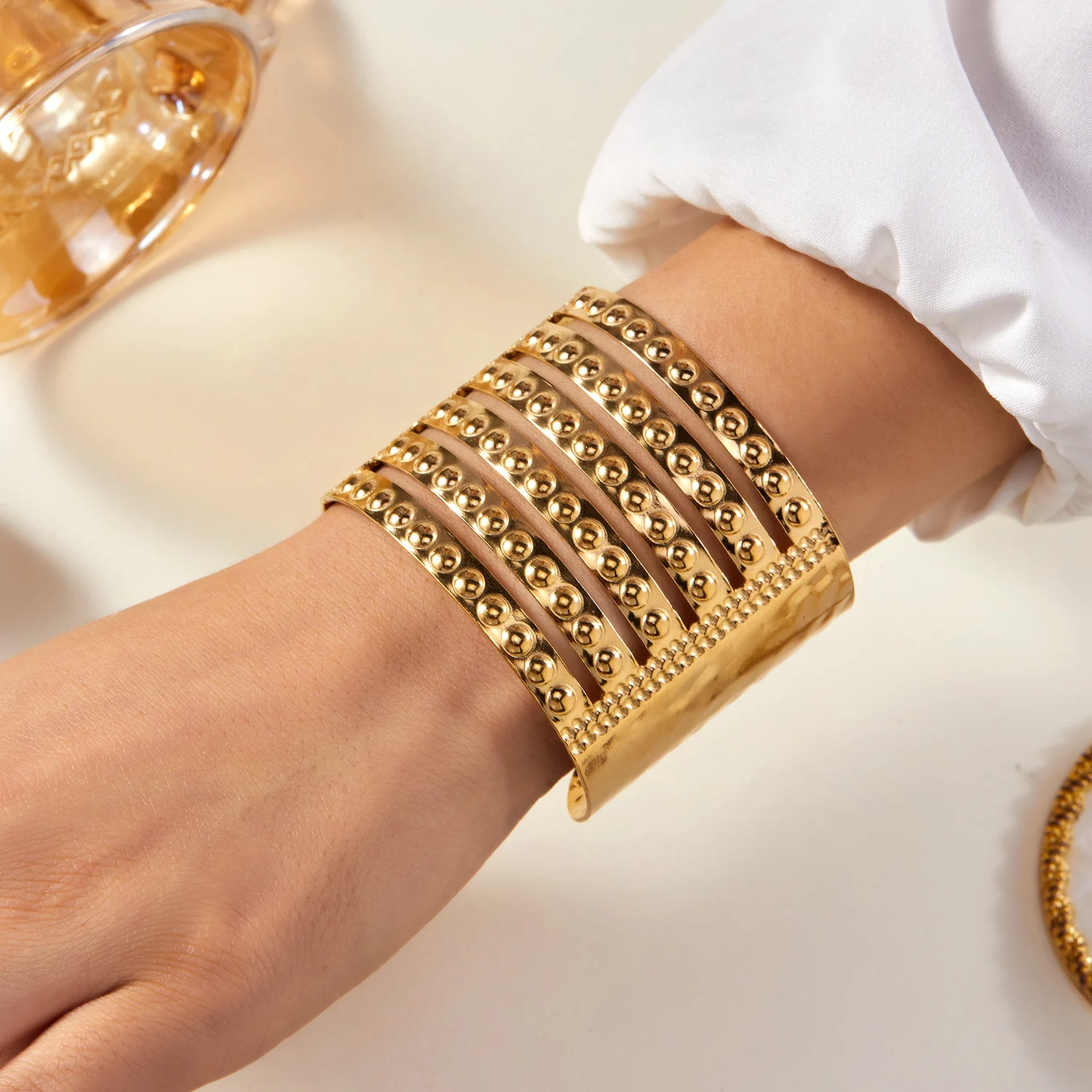 Zarte gepresste Blume Edelstahl Armband für Frauen Vintage Schleife Herz Muster Dot Armreif Freundschaft Schmuck Geschenke – Detail 19