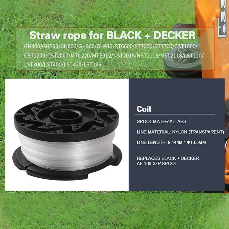 For BLACK+DECKER AF-100-3ZP 30ft 065 String Trimmer Line Replacement Spool  Part