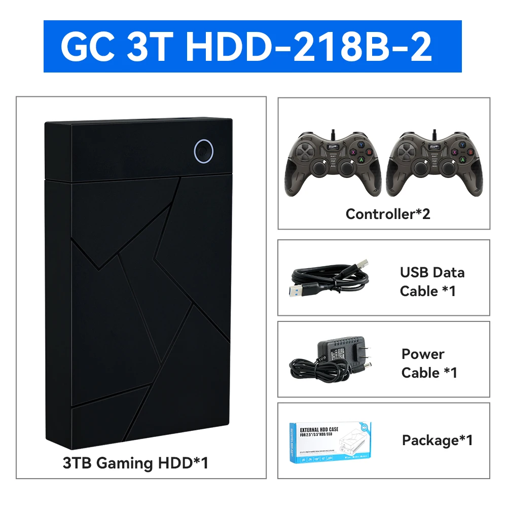 Consola de juegos retro LaunchBox/Retrobat/Playnite con disco duro portátil de 3 TB y más de 17 300 juegos AAA/3D/retro para PS4/PS3/PS2/Switch/Wii