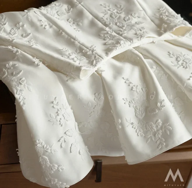 2023 Summer Clothes Fashion Design High-end A- Line Skirt Heavy Industry Commuting Elegant High-waist Slim-fit White Skirt Women