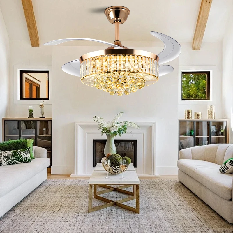 Retractable Ceiling Fan With Lights Buy NOXARTE 48 Inch Crystal Chandelier Ceiling Fan With Light Retractable Blades Fan With Remote Control Dimmable Fandelier For Bedroom Dining Room Master Bedroom Chandelier