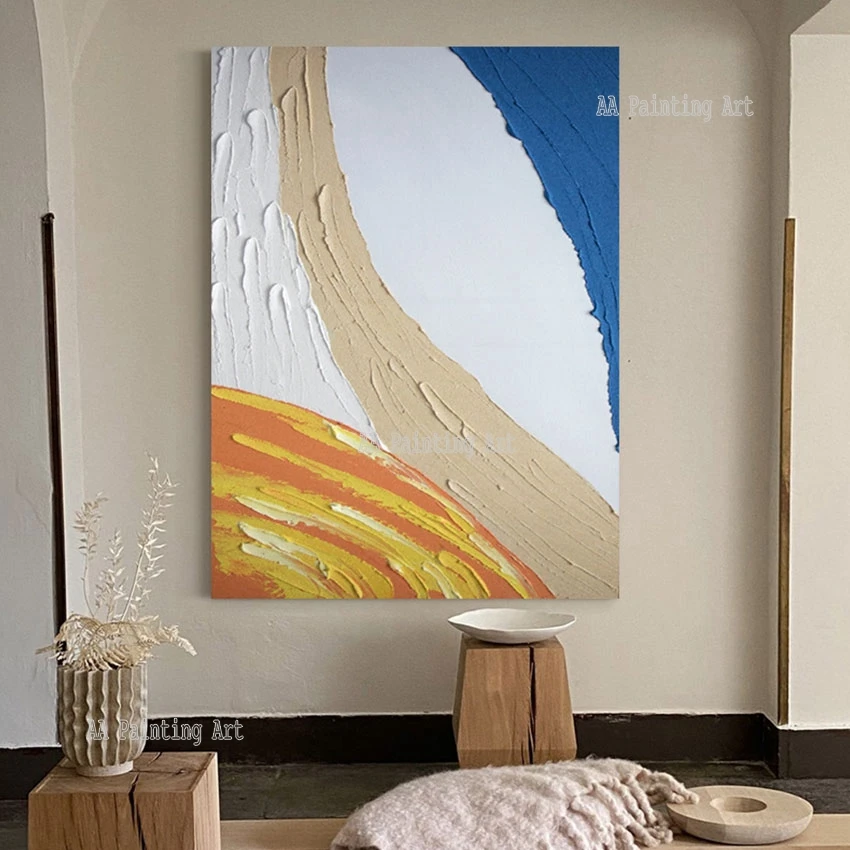 

Modern Living Room Decoration Large Size Abstract Colorful Oil Painting Canvas Craft Hand Textured Acrylic Item Wall Decor Art