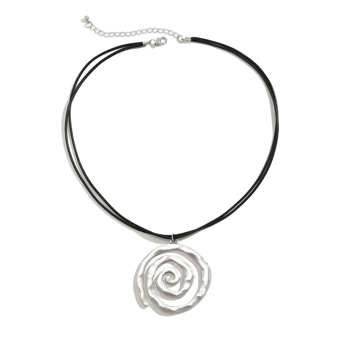 Ethnic Creative Large Spiral Shell Pendant Necklace Women Goth Adjustable Leather Wax Thread Chain Holiday y2k Jewelry Accessories_voghion.com
