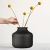Modern Iron Flower Vase Matte Black Vase Home Decor Large Black Vase Metal Flower Pot Office Plant Holder Bouquet Vase 4