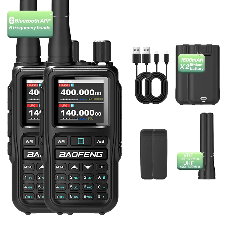 Baofeng UV-5R Mini 5W Walkie Talkie (2 Pack) | Bluetooth APP, NOAA Weather, 999 Ch | USB-C Charging for Outdoor/Hunting - Image 7