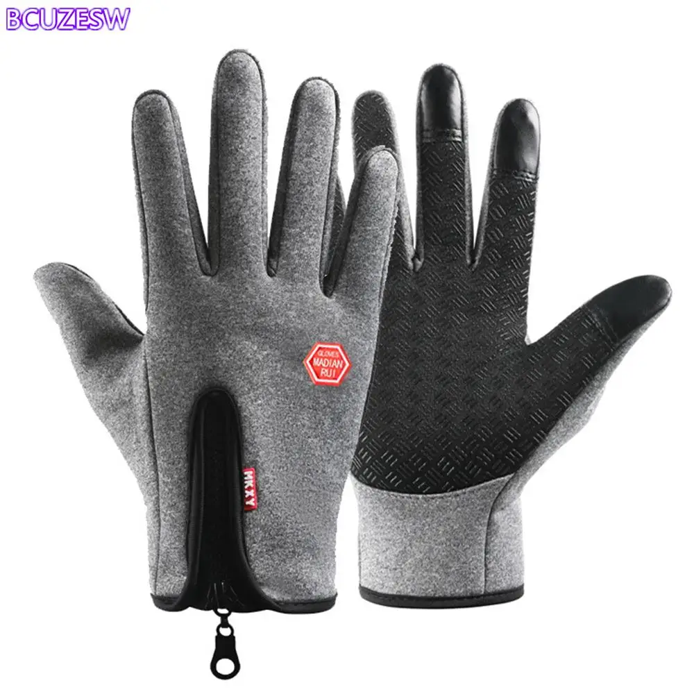 Winter Cycling Gloves Bicycle Warm Touchscreen Full Finger Glove Waterproof Outdoor Bike Skiing Motorcycle Riding