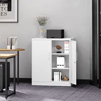 Metal Garage Storage Cabinet with 2 Doors and 2 Adjustable Shelves - 35.5" Steel Lockable File Cabinet,Locking Counter Cabinet 2