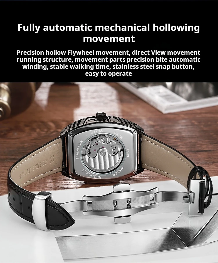 Top-Marke Luxus Tourbillon Mechanische Uhr Für Männer Mode Schwarz Stahl Wasserdicht Mondphasen Automatische Uhr Reloj Hombre_voghion.com