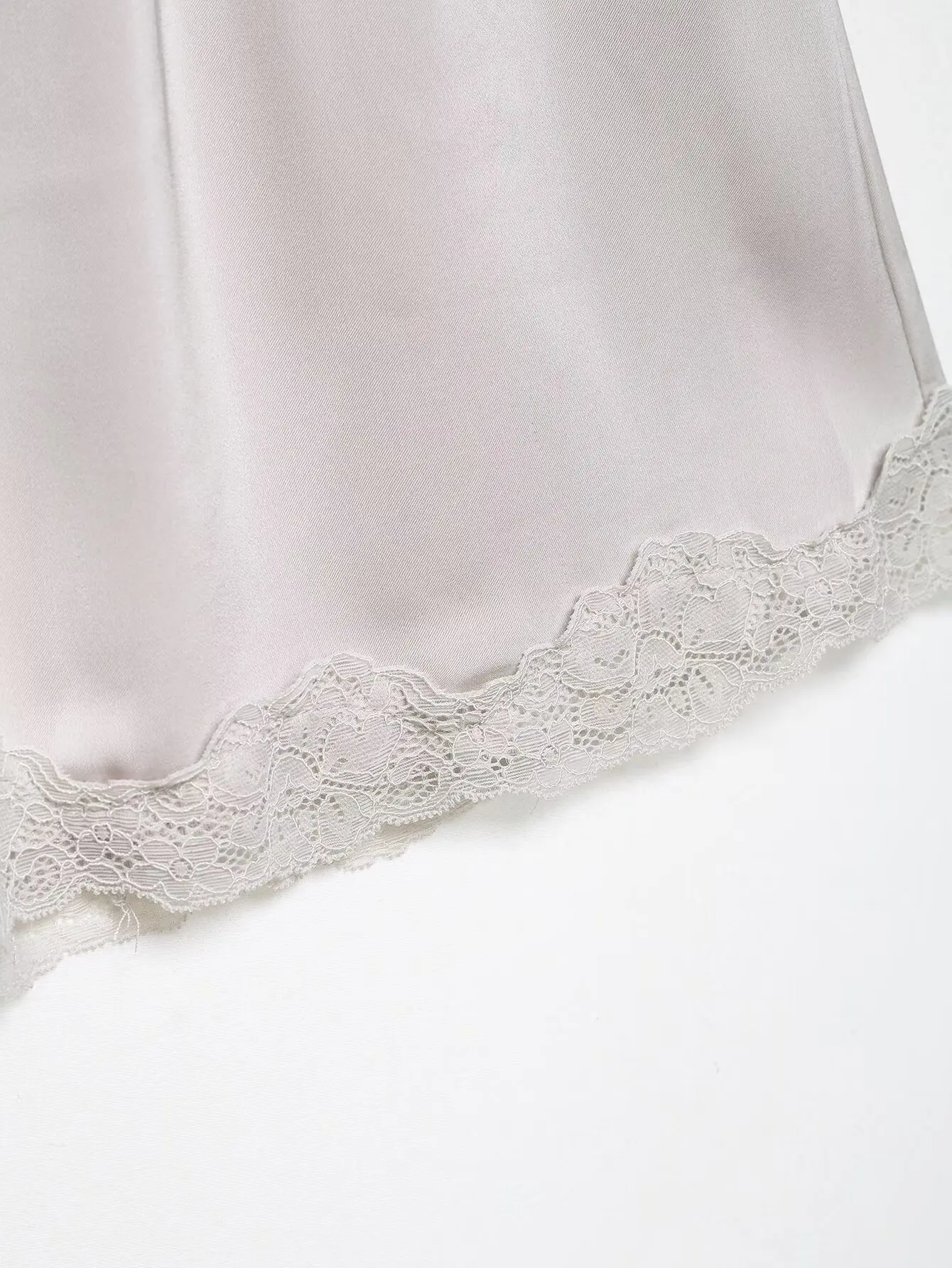 KONDALA Damen Basic-Satin-Shorts mit Spitzenbesatz, elastische Taille, 2026 Frühling Sommer Mode Schicke Strand-Urlaubs-Freizeit-Damen-Shorts – Detail 19
