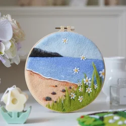 Wool Felting Painting DIY Embroidery Kit - Creative Needle Felt Art Craft Gift (MZH2)