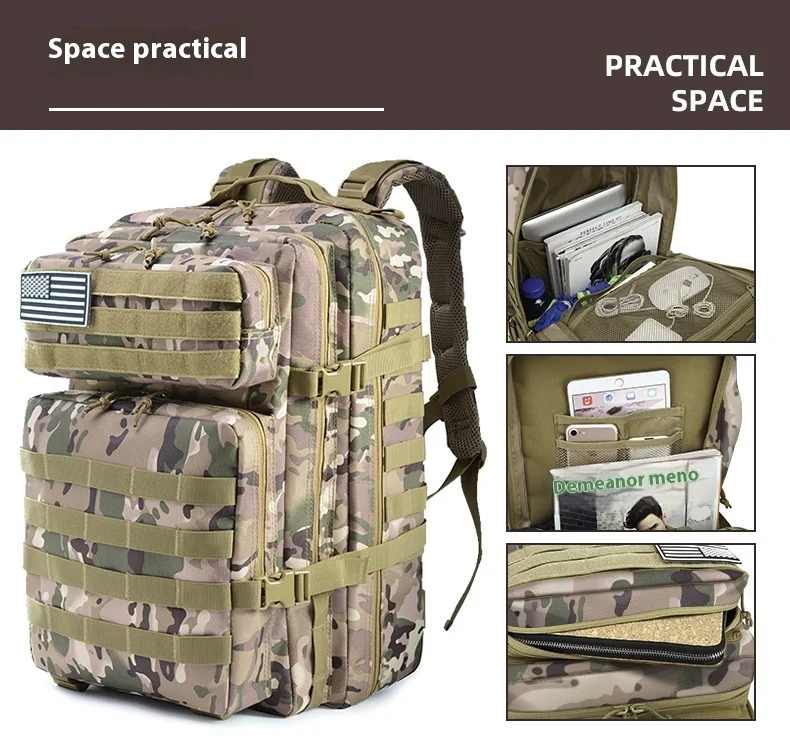 Herren Sport 3D Tasche Camping Outdoor Klettern Camo Taktischer Rucksack_voghion.com